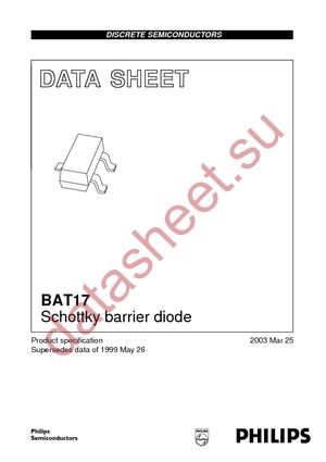 BAT17 T/R datasheet  